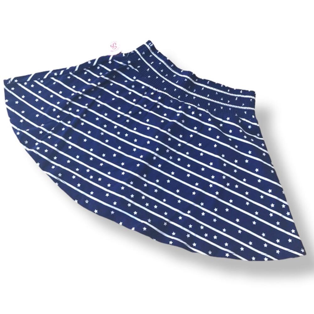 So Girls Skirt Size 12 Navy Blue White Stripes Stars Twirly NEW